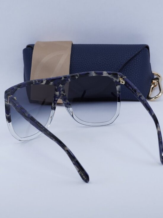 Loewe LW40001I 56B Filipa Square Sunglasses – Blue Havana\\ Gradient Smoke